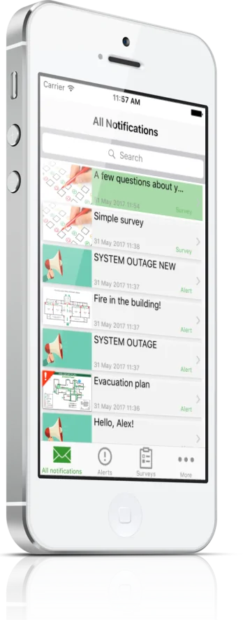 | Android, IOS | DeskAlerts corporate notifications 10